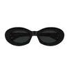 Saint Laurent Black-black-black Recycled Acetate Sunglasses In Black
