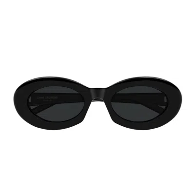 Saint Laurent Sl 594 Linea Sl Logo Sunglasses In Black