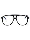 Saint Laurent Black Black Transparent Acetate Glasses In Black