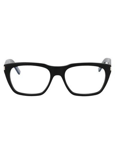 Saint Laurent Sl 598 Opt Glasses In 001 Black Black Transparent
