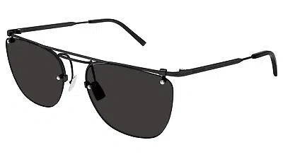 Pre-owned Saint Laurent Sl 600-001 Black Black Black