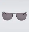 Saint Laurent Sl 600 Aviator Sunglasses In Black-black-black