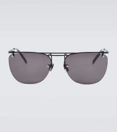 Saint Laurent Sl 600 Aviator Sunglasses In Black