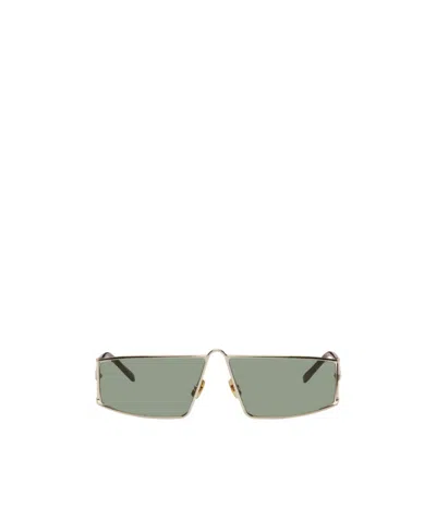 Saint Laurent Sl 606 Rectangle-frame Sunglasses In Green
