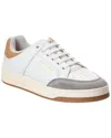 Saint Laurent Optic White Leather Flat Shoes In Neutral