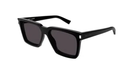 Pre-owned Saint Laurent Sl 610 001 Black Oversize Square Men's Sunglasses