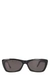 Saint Laurent Rectangular Frame Sunglasses Dark Lenses In Black