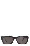 Saint Laurent Rectangular Frame Sunglasses Dark Lenses In Black