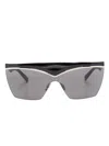 Saint Laurent Sl 614 Mask Shield-frame Sunglasses In Black