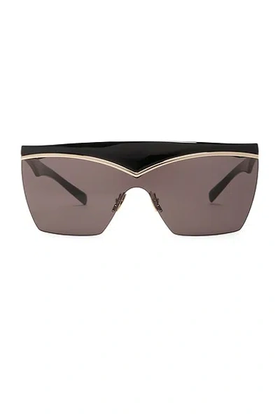 Saint Laurent D-frame Gold-tone And Acetate Sunglasses In Black