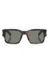 Saint Laurent Sl 617 Rectangle-frame Sunglasses In Brown