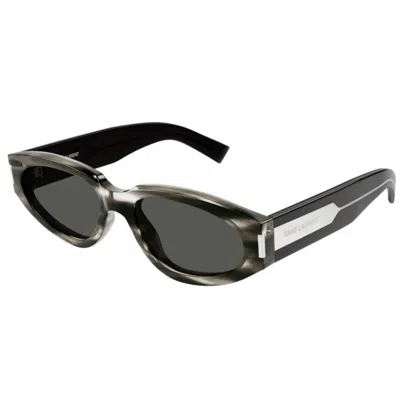 Saint Laurent Sl 618004 Havana Crystal Grey In Black