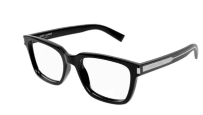 Pre-owned Saint Laurent Sl 621 001 Black Square Men's Eyeglasses In Clear