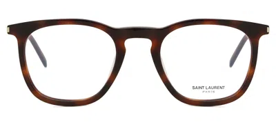 Saint Laurent Sl 623 Opt Asian Fit Men's Glasses, Tortoiseshell, Size 49 In Brown