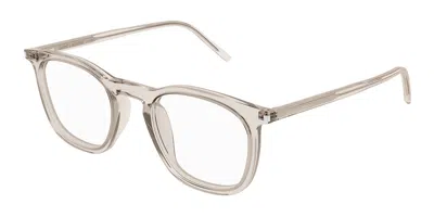 Saint Laurent Sl 623 Opt Asian Fit 004 Men's Glasses Brown Size 49 - Free Lenses - Blue Light Block Available In Transparent