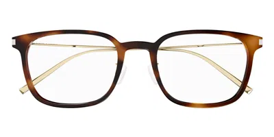 Saint Laurent Sl 632/j Asian Fit Men's Glasses, Tortoiseshell, Size 53 In Brown