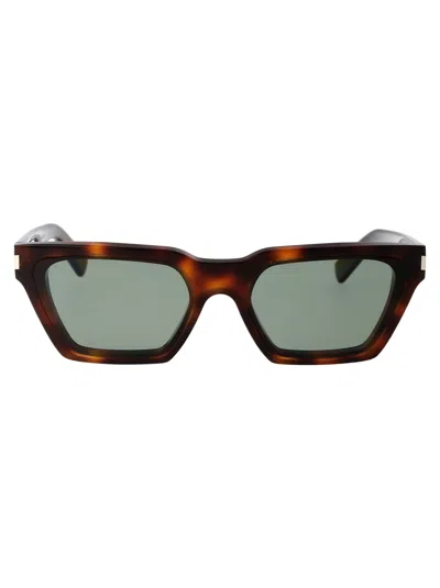 Saint Laurent Sl 633 Calista Sunglasses In 003 Havana Havana Green