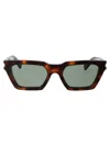 Saint Laurent Havana Havana Green Acetate Sunglasses In Green