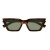 Saint Laurent Calista Acetate Cat-eye Sunglasses In 003 Havana Havana Green