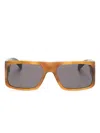 Saint Laurent Sl 635 Square-frame Sunglasses In Brown