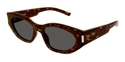 Saint Laurent Sl 638 002 Women's Sunglasses Tortoiseshell Size 55 In Brown