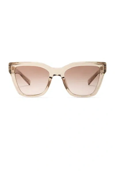 Saint Laurent Cat Eye Sunglasses In Yellow & Brown