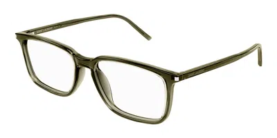 Saint Laurent Sl 645/f Asian Fit 005 Men's Glasses Green Size 55 - Free Lenses - Blue Light Block Available