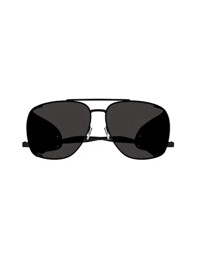 Saint Laurent Stylish Leather Spoiler Sunglasses For Men In Gray