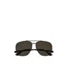 Saint Laurent Logo-engraved Square-frame Sunglasses In Black