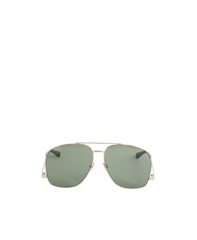 Saint Laurent Eyewear Aviator Sunglasses In Green