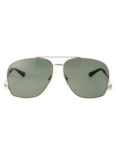 Saint Laurent Sl 653 Leon Sunglasses In 003 Gold Gold Green