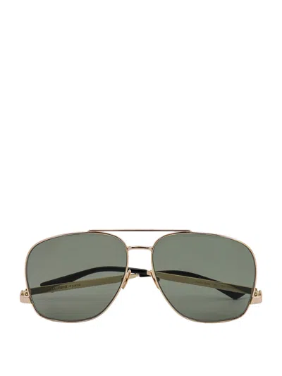 Saint Laurent Sunglasses In 003 Gold Gold Green