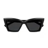 Saint Laurent Sl 657 Brand Line New Wave 001 Black Sunglasses In Black