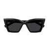 Saint Laurent Sl 657 Brand Line New Wave 001 Black Sunglasses In Black