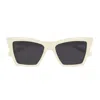 Saint Laurent Sl 657 Linea Sl Logo 005 Ivory Black Sunglasses In White