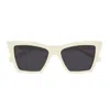 Saint Laurent Sl 657 Linea Sl Logo 005 Ivory Black Sunglasses In White