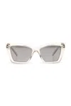 Saint Laurent Lunettes De Soleil Sl 657/f -  - Acétate - Beige In Beige Beige Silver