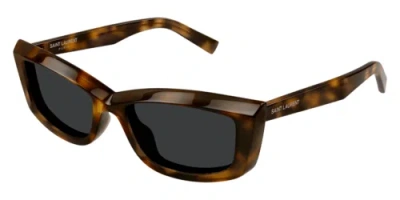Pre-owned Saint Laurent Sl-658-002-54 Havana In Black