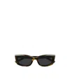 Saint Laurent Logo Acetate Cat-eye Sunglasses In Black