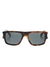 Saint Laurent Womens Sl M131 Rectangle-frame Acetate Sunglasses Brown In Brown