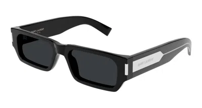 Pre-owned Saint Laurent Sl 660 Black/grey (001) Sunglasses In Gray