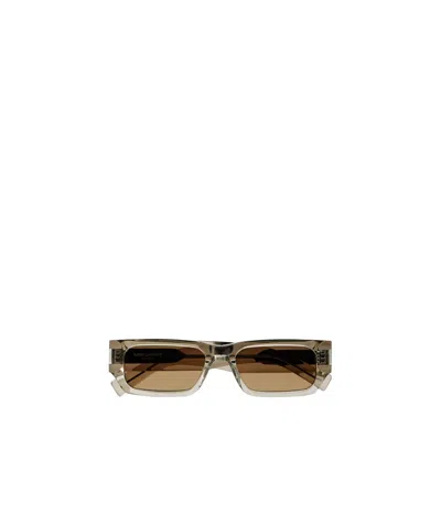 Saint Laurent Sl 660 Rectangle-frame Sunglasses In Green