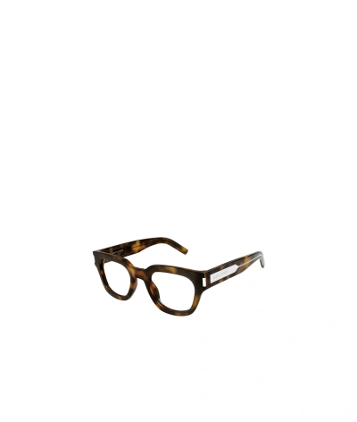 Saint Laurent Sl 661 Round-frame Glasses In Brown