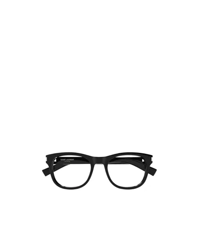 Saint Laurent Sl 663 Round-frame Glasses In Black