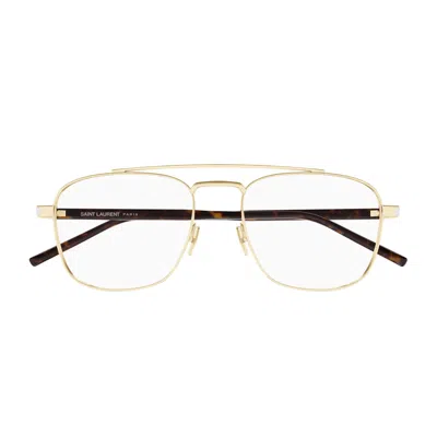 Saint Laurent Sl 665 Linea Naked Wirecore Thin 003 Gold Crystal Glasses