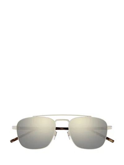 Saint Laurent Sl 665 Pilot-frame Sunglasses In Gray