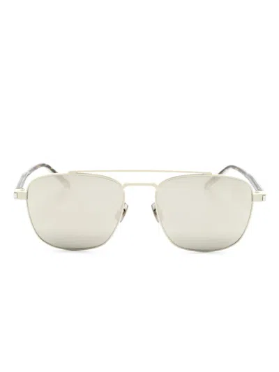 Saint Laurent Sl 665 Pilot-frame Sunglasses In Neutrals