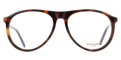 Saint Laurent Sl 667 Opt 002 Men's Glasses Tortoiseshell Size 56 - Free Lenses - Blue Light Block Available In Brown
