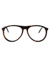 Saint Laurent Havana Havana Transparent Acetate Glasses In Brown