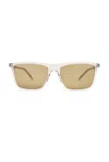 Saint Laurent Crystal-crystal-brown Recycled Acetate Sunglasses In Beige & Brown